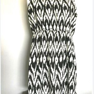 Bloom Black and White Geometric Midi Dress